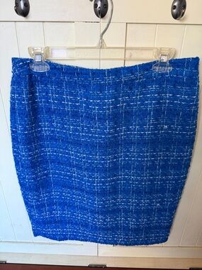 Sandro Electric Blue Tweed Pencil Skirt NWOT